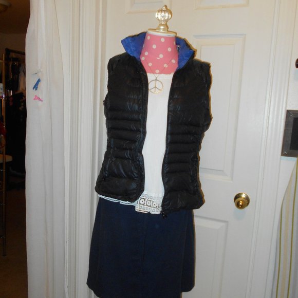 Black REAL GOOSE DOWN 90% and Feathers 10% Puffer Vest (M) Medium - Picture 5 of 14